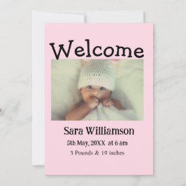 Carte de naissance moderne minimale édité