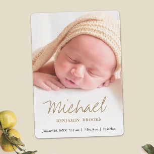 Carte de naissance personnalisée avec photo de béb