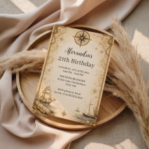 Carte de navigation antique pour anniversaire