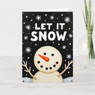 Carte de neige bonhomme de neige « Let It Snow »