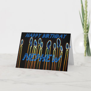 Carte de neveu de joyeux anniversaire de bougie