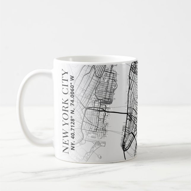 Carte de New York | Café Mug (Gauche)
