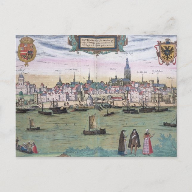 Carte de Nijmegen, de 'Civitates Orbis Terrarum' b (Devant)