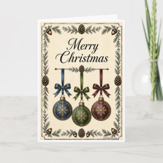 Carte de Noël - 3 Ornements