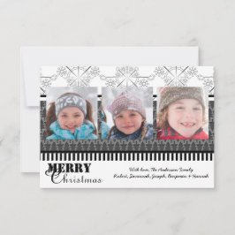 Carte de Noël 3x5 - 3 Photos Moderne Noir & Blanc