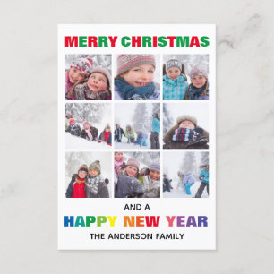 Carte de Noël 3x5 Collage Joyeux Noël Arc-en-ciel