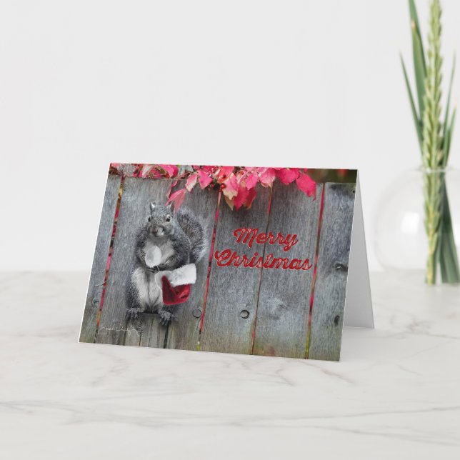 Carte de Noël 5x7 avec M. Squirrel (Devant)