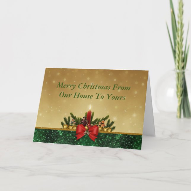 Carte de Noël à bougie rouge (Devant)