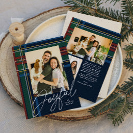 Carte de Noël à carreaux joyeuse