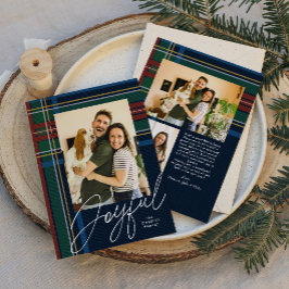 Carte de Noël à carreaux joyeuse