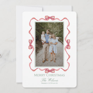 Carte de Noël à l'aquarelle avec ruban