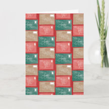 Carte de Noël à l'aquarelle Lettres au Père Noël 