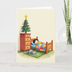 Carte de Noël à l'aquarelle tranquille