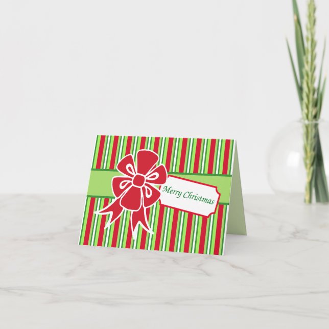 Carte de Noël à Ruban Rétro (Devant)