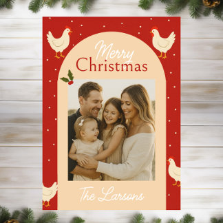 Carte de Noël à thème de poulet