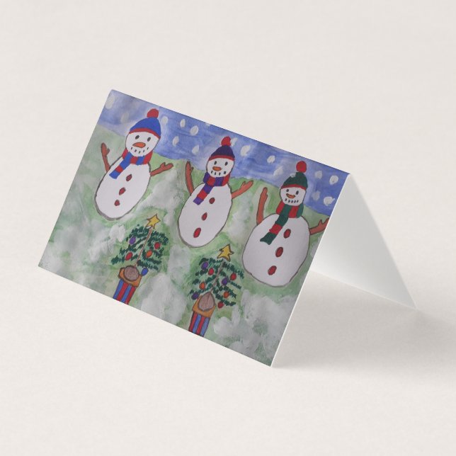 Carte de Noël à trois neiges (Front)