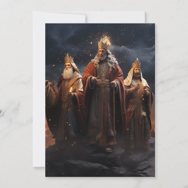 Carte de Noël à trois sages (Devant)
