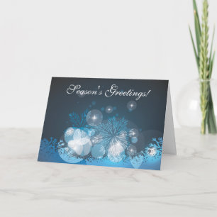 Carte de Noël Abstraite Blue Snowflakes