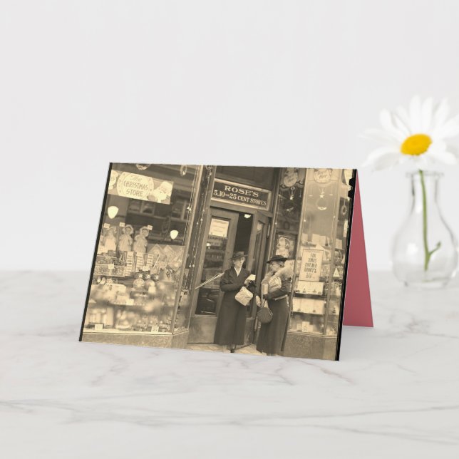 Carte de Noël, achats de Noël nostalgiques. (Petite plante)