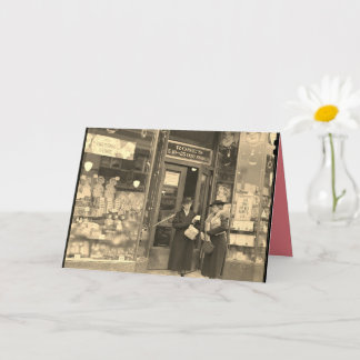 Carte de Noël, achats de Noël nostalgiques.