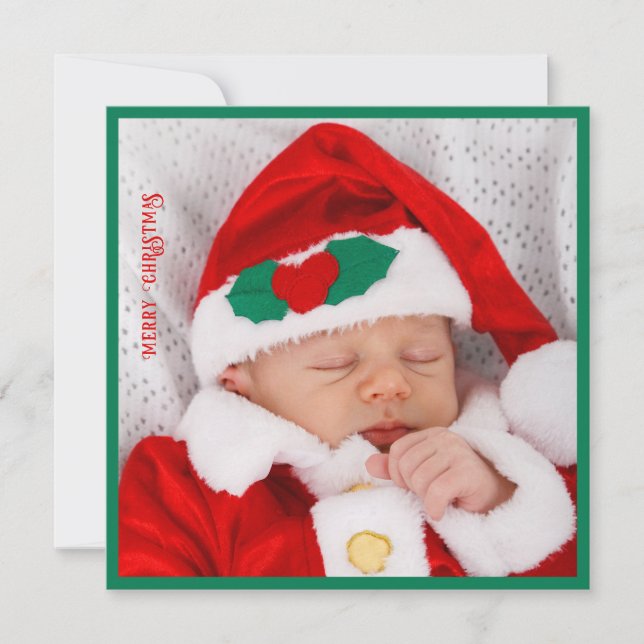 Carte de Noël adorable Premier Noël du bébé (Devant)
