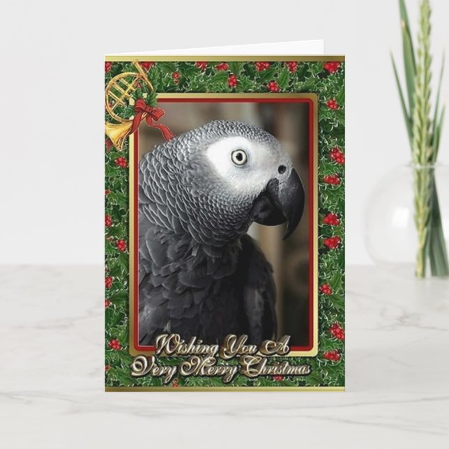 Carte de Noël African Grey Parrot (Devant)