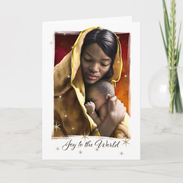Carte de Noël afro-américaine Madonna et enfants (Devant)