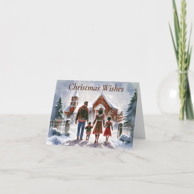 Carte de Noël afro-américaine personnalisée. (Devant)