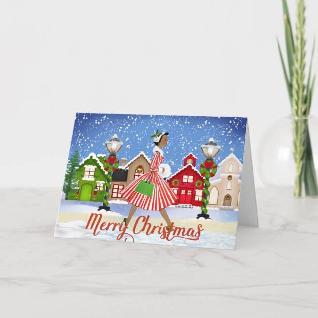 Carte de Noël afro-américaine vintage (Devant)