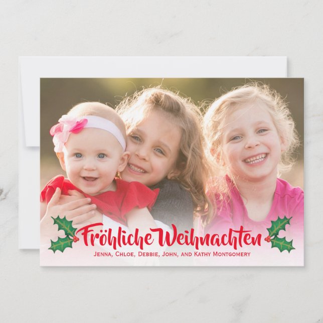 Carte de Noël allemande Fröhliche Weihnachten avec (Devant)