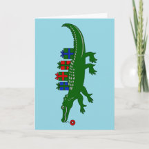 Carte de Noël Alligator