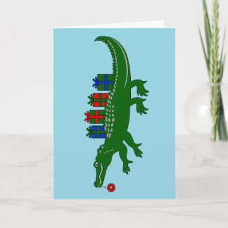 Carte de Noël Alligator