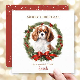Carte de Noël Amoureux des chiens de Noël mignonne