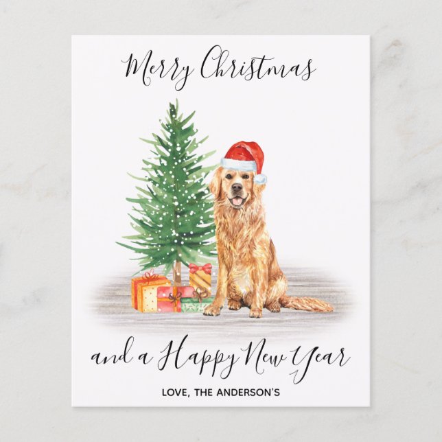 Carte de Noël Amoureux des chiens Golden Retriever (Devant)