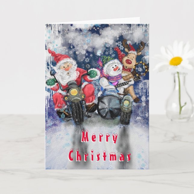 Carte de Noël amusante avec des amis heureux (Petite plante)
