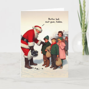Carte de Noël amusante - Cadeaux de Père Noël