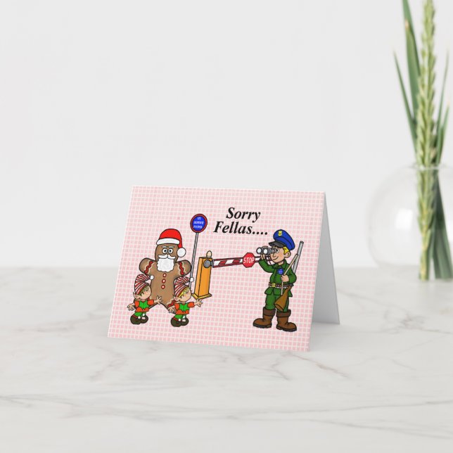 Carte de Noël amusante de la douane frontalière am (Devant)