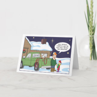 Carte de Noël amusante, humour de chasse aux cerfs