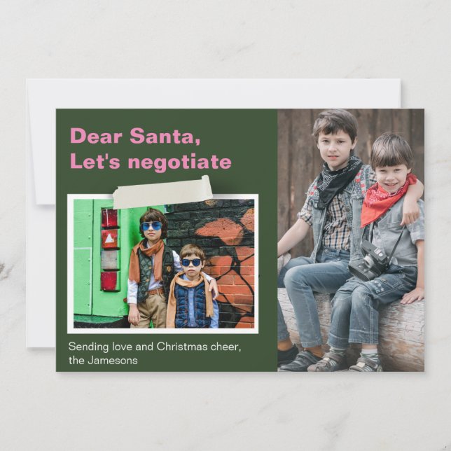 Carte de Noël amusante Jouer Chère Père Noël Card (Devant)