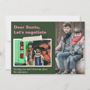 Carte de Noël amusante Jouer Chère Père Noël Card