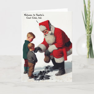 Carte de Noël amusante - Père Noël Coal Club
