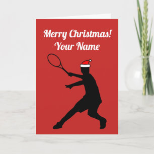 Carte de Noël amusante pour joueur de tennis et en