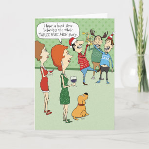 Carte de Noël amusante : Trois hommes sages