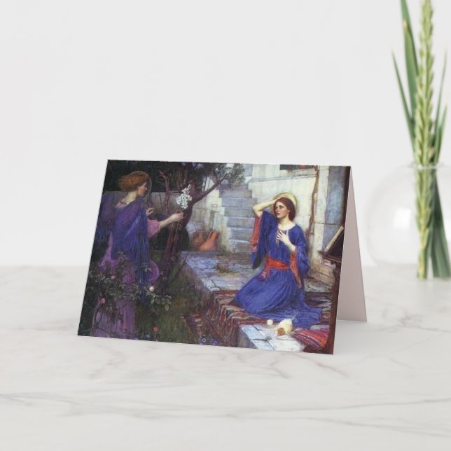Carte de Noël Ange Pré-Raphaélite (Devant)