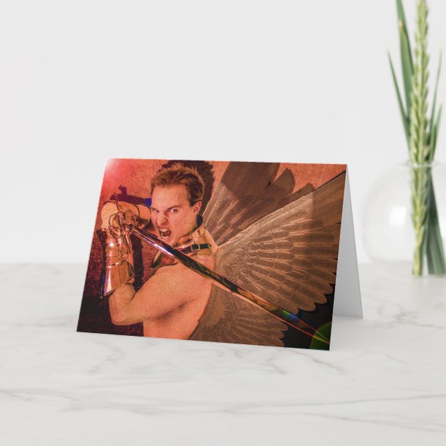 Carte de Noël Angel "Salut de l'obscurité" (Devant)
