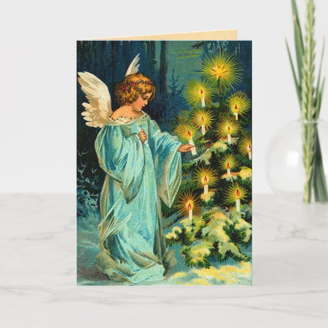 Carte de Noël Angel vintage (Devant)