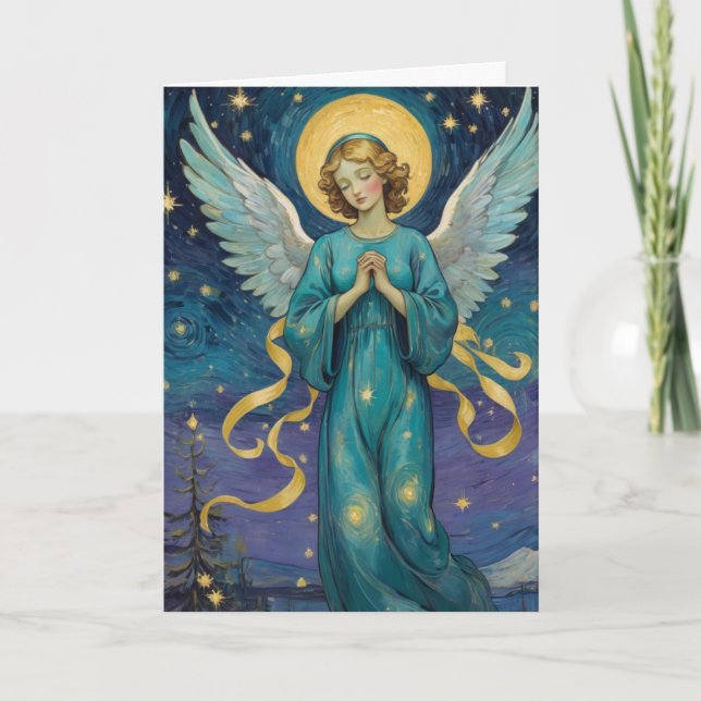 Carte de Noël Angel vintage - Personnaliser (Devant)