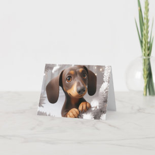Carte de Noël Animée Dachshund 3D