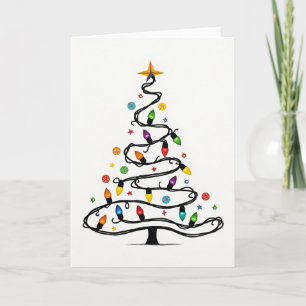 Carte de Noël Arbre à Lumières Scintillantes