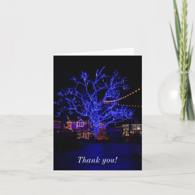 Carte de Noël Arbre Bleu (Devant)